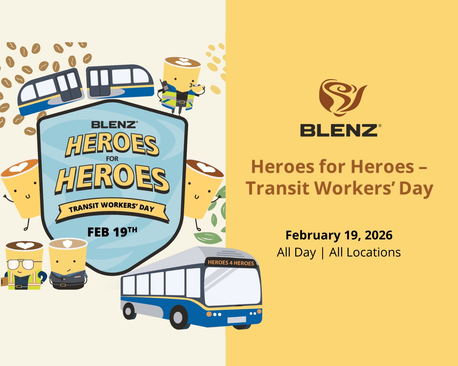 Heroes for heroes transit workers day free drinks